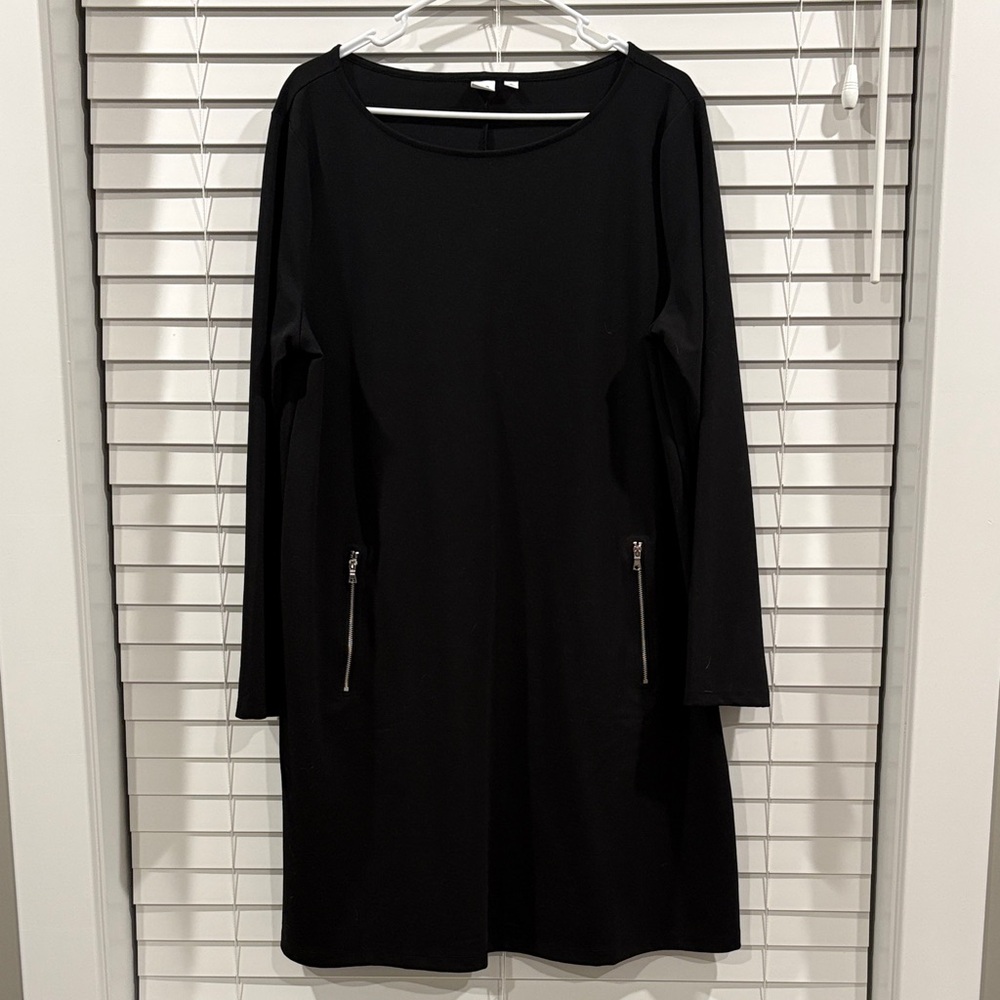 Gap Elegant Black Long Sleeve Dress